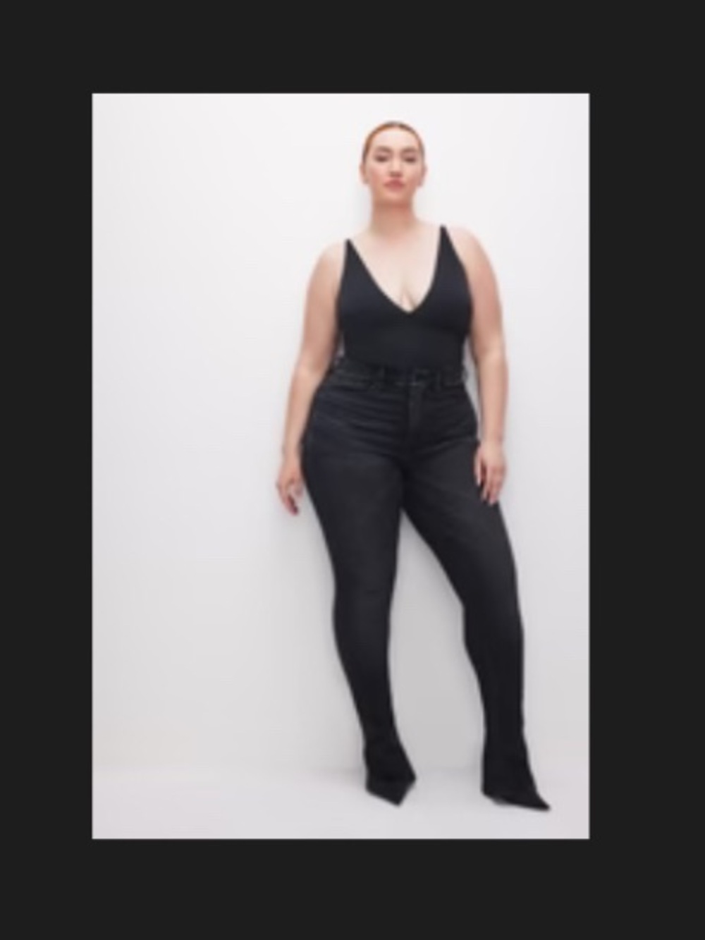 Good American Black micro Boot Cut Jeans